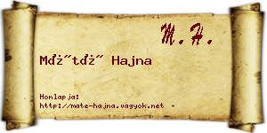 Máté Hajna névjegykártya