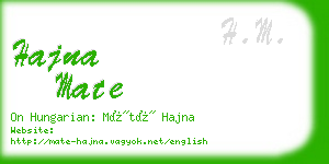 hajna mate business card
